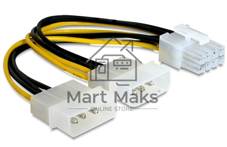Разветвитель питания Gembird CC-PSU-81, 2хMolex->PCI-Express 8pin, для подключения в/к PCI-Е (8pin) к б/п ATX