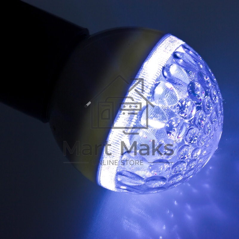 Лампа шар e27 9 LED Ø50мм синяя