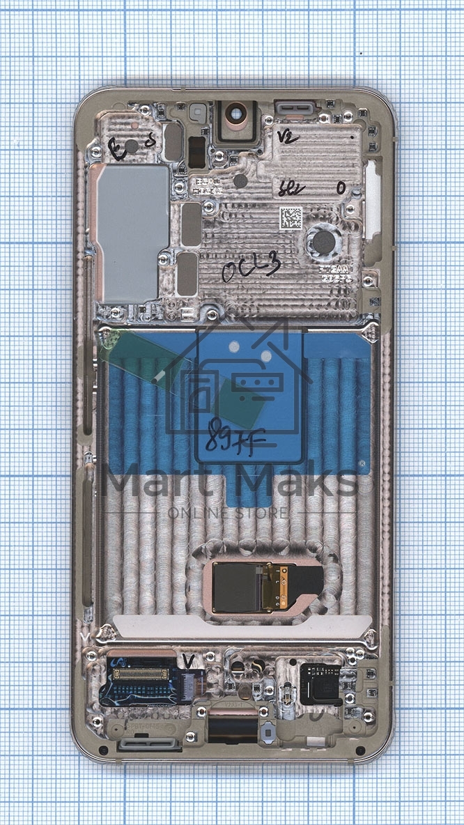 Дисплея для Samsung Galaxy S22 SM-S901B в сборе с тачскрином ServicePack, фиолетовый (GH82-27520F)