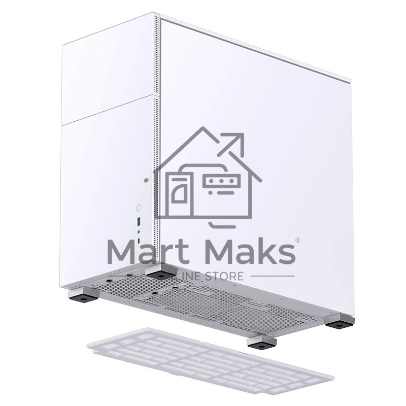 Корпус без блока питания Case JONSBO D41 STD, Midi-Tower, TG, no fan, 1xUSB-A 3.2 + 1xUSB-C 3.2, ATX, mATX White
