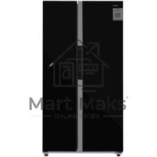 Холодильник Maunfeld MFF177NFB Slim Inverter черный двухкамерный 352/198л морозилка слева, No Frost, Side by Side