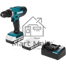 Дрель-шуруповерт Makita DF488D002, 18 В, 1,5 Ач, 42 Нм, щеточный
