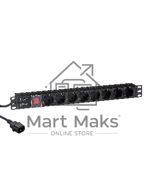 Блок розеток горизонтальный ExeGate ServerPro PDU-19H806 Al-8S-C14-3-SW, 19