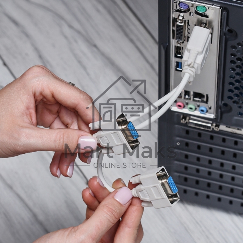 Переходник штекер VGA - 2 гнезда VGA, провод Rexant