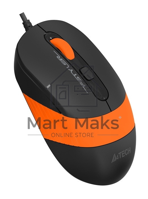 Мышь проводная A4Tech Fstyler FM10 черный/оранжевый, 1600 dpi, USB, кнопки - 4