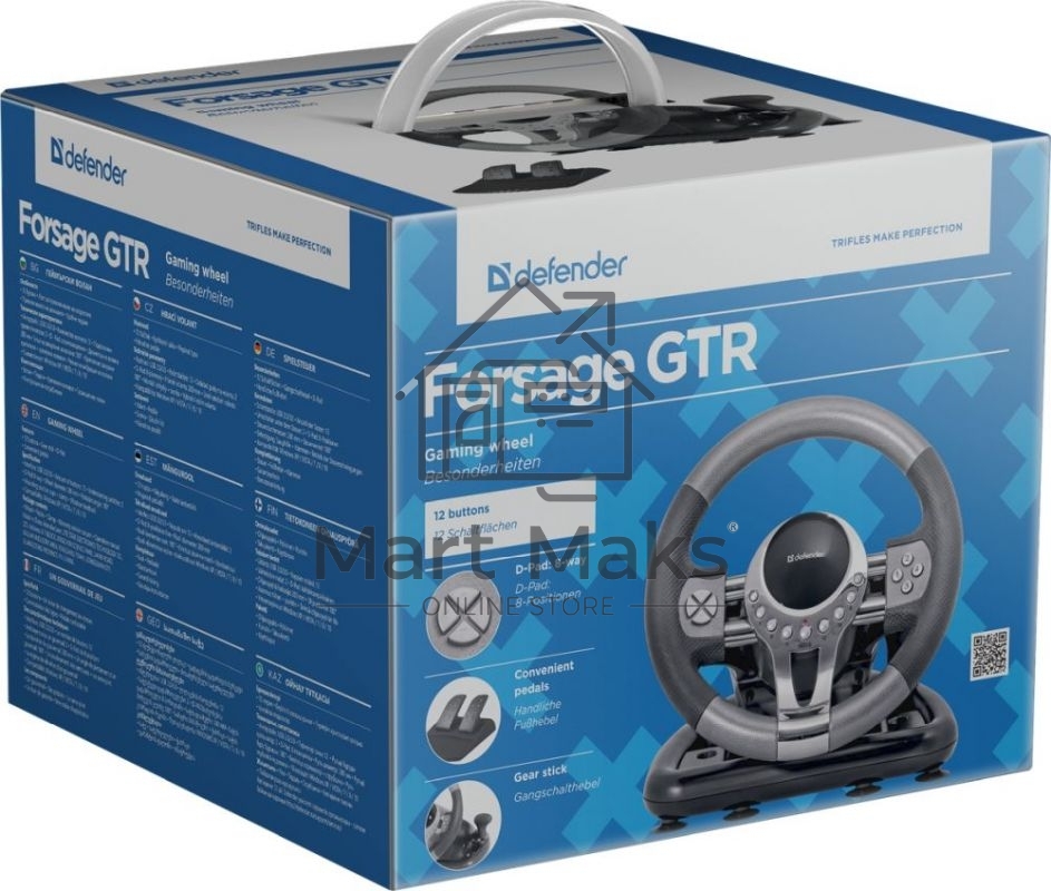 Игровой руль Defender FORSAGE 12 кн+2перекл.+1перекл. 8-ми позиц., USB