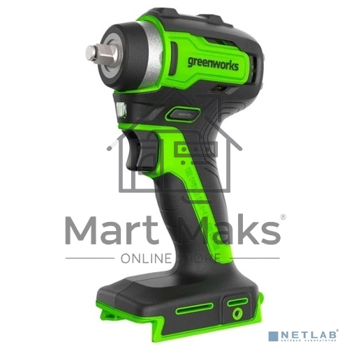 Гайковерт ударный аккумуляторный GreenWorks GD24IW200, 24v, 200 Нм, без АКБ и ЗУ (3803607)