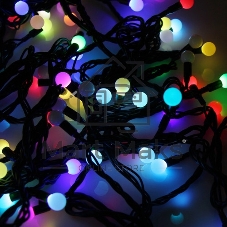 Гирлянда светодиодная Neon-night Шарики 5м, 20 LED, IP20, прозрачный провод, свечение мульти (RG/RB), контроллер 8 режимов, 230В
