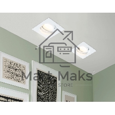 Встраиваемый поворотный точечный светильник Ambrella light TN102757 WH белый IP20 GU5.3 100*100*32