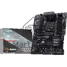 Материнская плата MSI B550 GAMING, AM4, AMD B550, 4xDDR4, 6xSATA, 2xM.2, 2xPCIe x16, 1xPCIe x1, 1xHDMI, 1xDisplayPort, 1x 1Gb LAN, 1xUSB 10Gbps Type-C, 1xUSB 10Gbps Type-A, 2xUSB 5Gbps Type-A, 4xUSB 2.0, 3x3.5 мм, 7.1, ATX