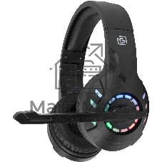 Гарнитура Oklick HS-L420G чёрный, беспроводная + проводная, Bluetooth, до 30 ч, подсветка