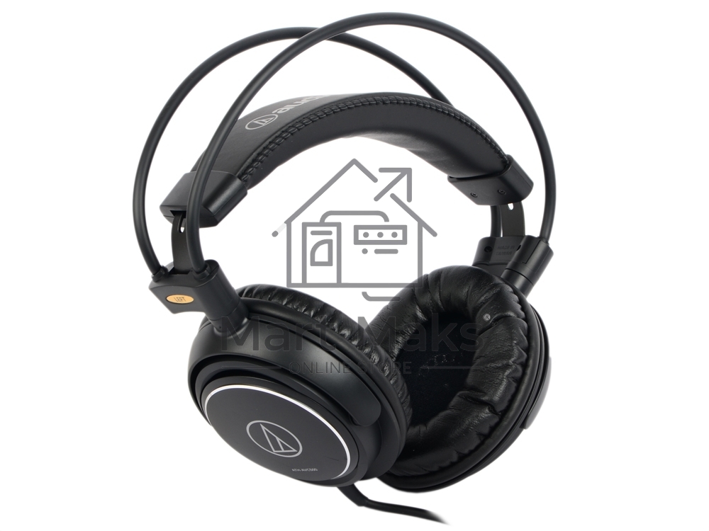 Наушники AUDIO-TECHNICA ATH-AVC500, дуговое крепление, част. диапазон: 10-25000Гц, макс. входн. мощность 1800мВт, чувствит. 106дБ/мВт, сопростивление 40Ом, диаметр мембраны 53мм, шнур 3м, штекер 3,5мм, в комплекте адаптер на 6,3мм