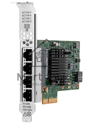 Сетевая карта HPE Ethernet Adapter, I350-T4, 4x1Gb BASE-T, PCIe(2.1), Intel, for DL325/DL385/Microserver Gen10 Plus