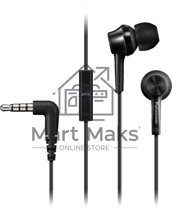 Наушники Panasonic RP-TCM115GCK внутриканальные 10-24000Гц 1.2м 3.5мм 98дБ микрофон черные