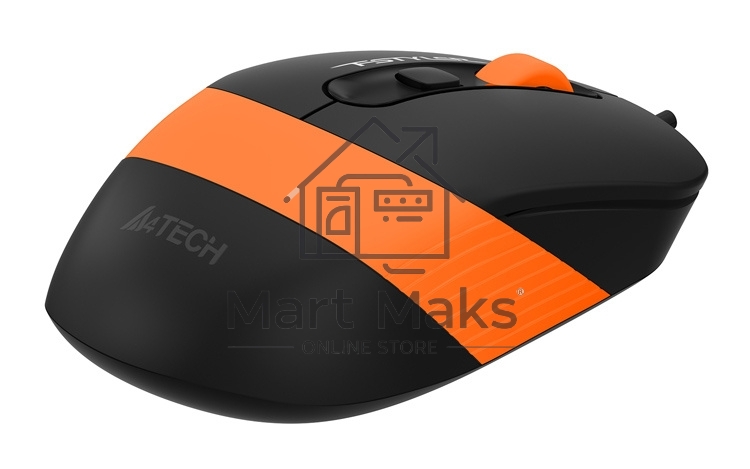 Мышь проводная A4Tech Fstyler FM10 черный/оранжевый, 1600 dpi, USB, кнопки - 4