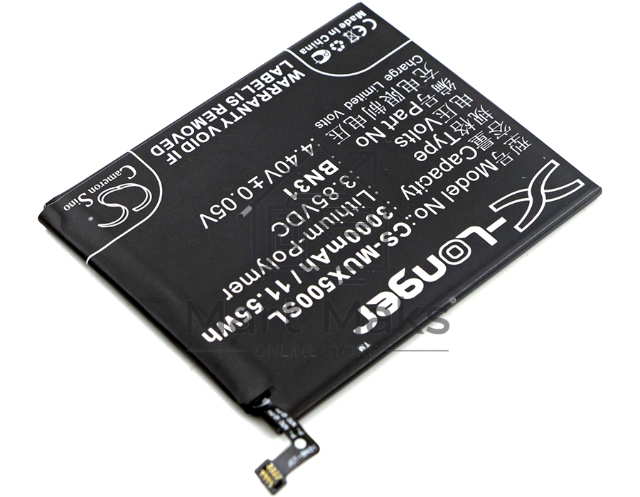 Аккумулятор CameronSinoCS-MUX500SL BN31 для Xiaomi 5X, MDE63.85V / 3000mAh / 11.55Wh
