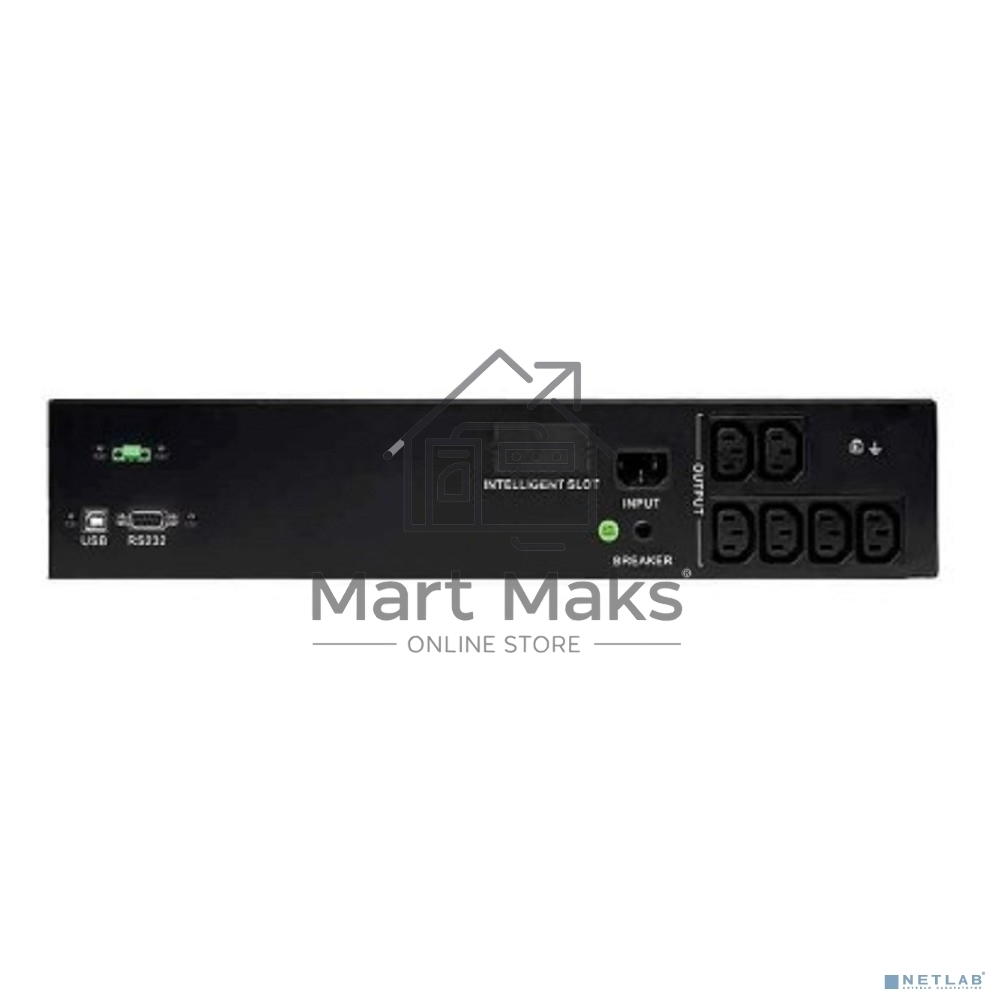 Источник бесперебойного питания Smart-Save SMT Systeme Electric 1000 ВА, монтаж в стойку 2U, 230 В, 6 розеток IEC C13, SmartSlot, AVR, LCD, USB HID