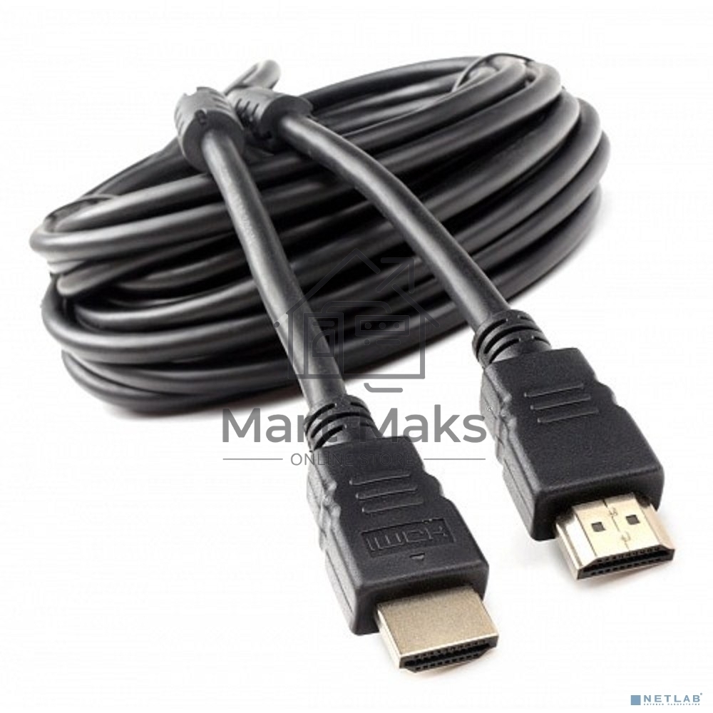 Кабель HDMI Cablexpert CCF2-HDMI4-10M, 19M/19M, v2.0, медь, позол.разъемы, экран, 2 фер.кольца, 10м, черный, пакет