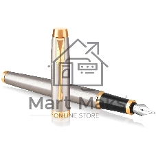 Ручка перьевая Parker IM Core F321 (CW1931649) Brushed Metal GT F сталь нержавеющая, подарочная коробка