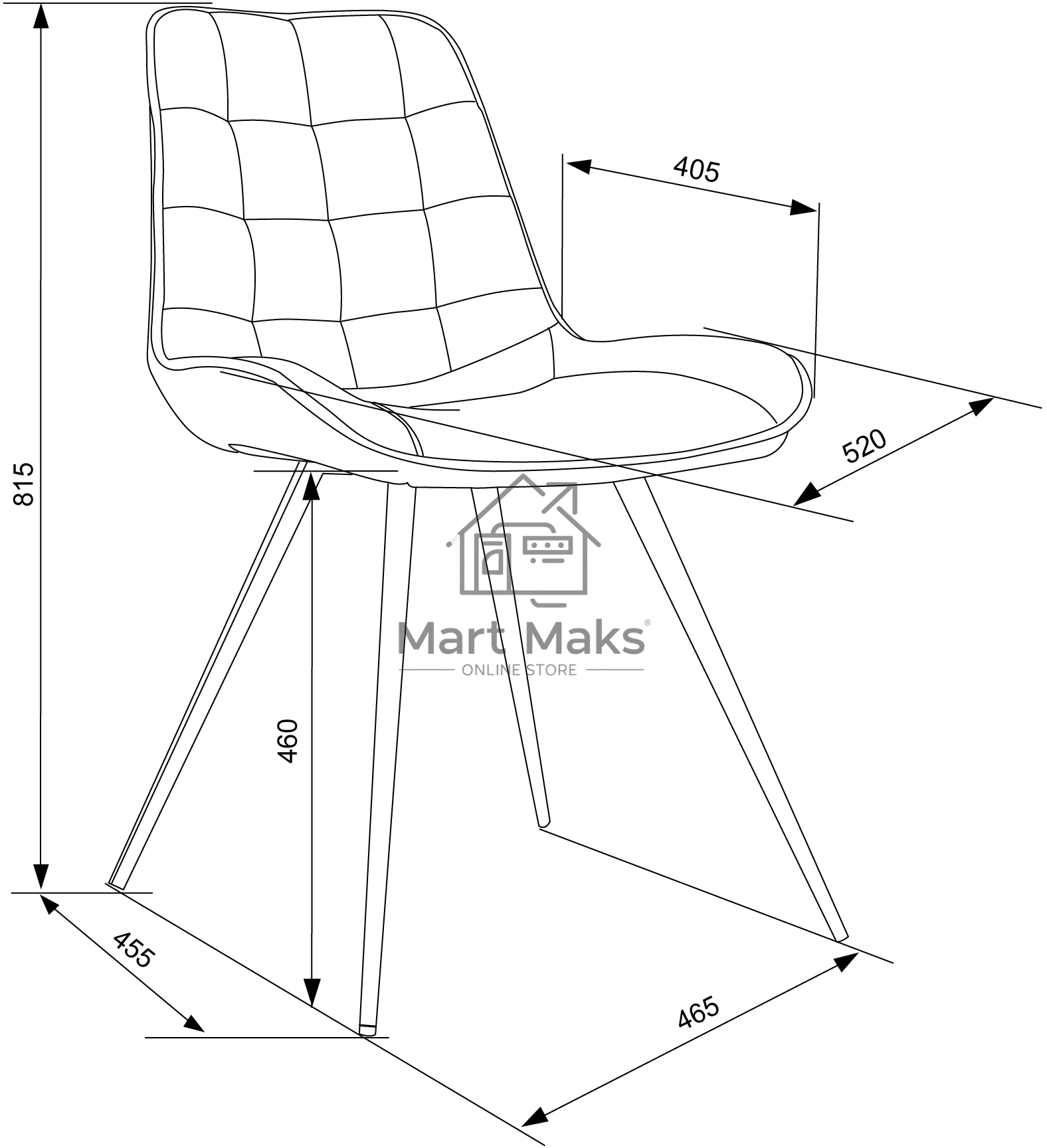 Стул для дома Бюрократ CH-K2_4 комплект 4 шт коричневый Holland 74 металл черный на ножках