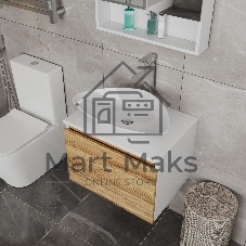 Комплект для ванной, 4 предмета (Тумба Bau Dream Blackwood 60, раковина BAU Triangle 59х39, смеситель для раковины высокий Hotel Still, нержавеющая сталь, выпуск клик клак, хром)
