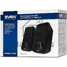 Акустическая система SVEN 312, черный 2.0, 100 – 20 000 Гц, 4Вт
