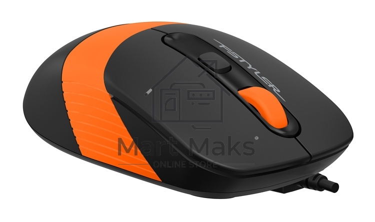 Мышь проводная A4Tech Fstyler FM10 черный/оранжевый, 1600 dpi, USB, кнопки - 4