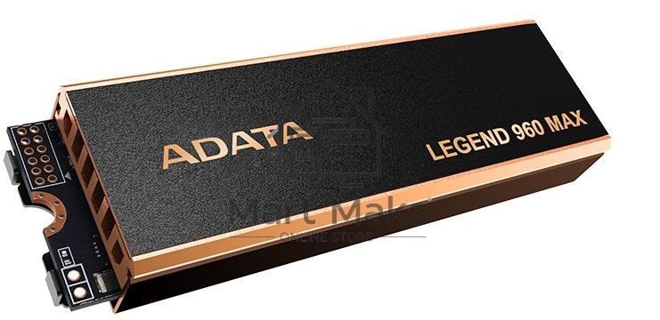 Накопитель SSD ADATA LEGEND 960 MAX, 1Tb, PCIe 4.0 x4, M.2 2280, NVMe, R/W 7400/6000, с радиатором