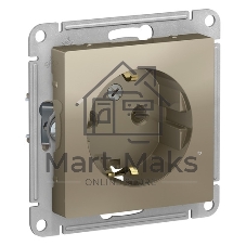 Механизм розетки 1-м СП AtlasDesign без заземл. 16А шампань SchE ATN000541