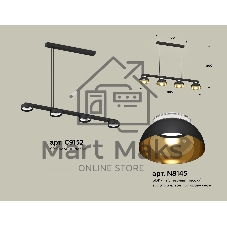 Светильник Ambrella light XB9152101/4 SBK/PYG/CL черный песок/золото желтое полированное/прозрачный GX53 (C9152, N8145)