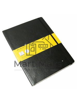 Блокнот Moleskine CLASSIC SOFT 190х250 мм, 192 страниц, клетка, мягкая обложка, фиксирующая резинка, черный