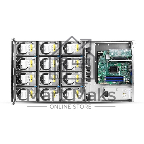 Корпус RM14500H01*13640 1U,12BAY HDD,W/REAR WINDOW+MINI SAS CABLE,SINGLE(CHENBRO,SR/SK),REV.