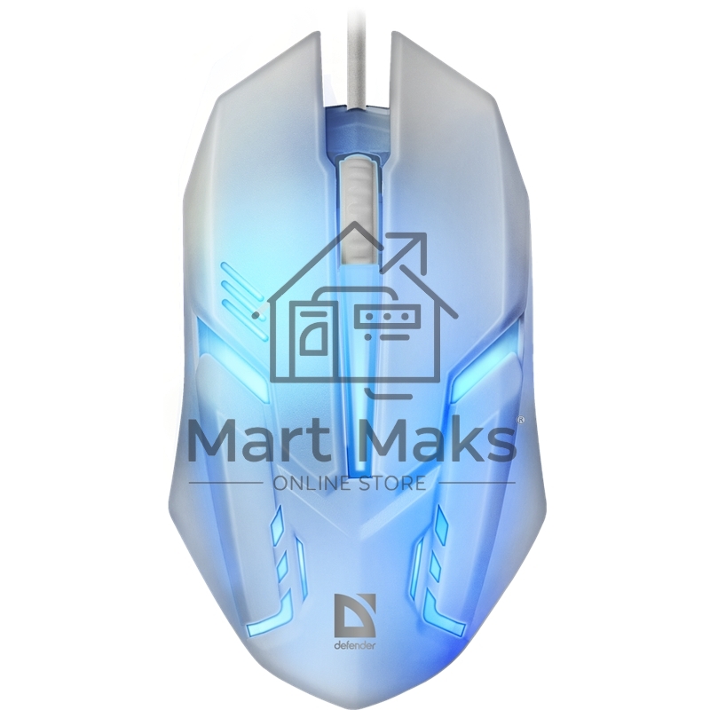 Мышь проводная Defender Cyber MB-560L белый, 1200 dpi, USB, кнопки - 3