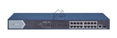 Коммутатор 16PORT 1000M POE DS-3E0518P-E/M HIKVISION с грозозащитой 6кВ