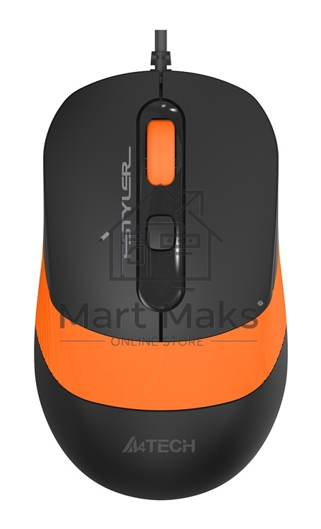 Мышь проводная A4Tech Fstyler FM10 черный/оранжевый, 1600 dpi, USB, кнопки - 4