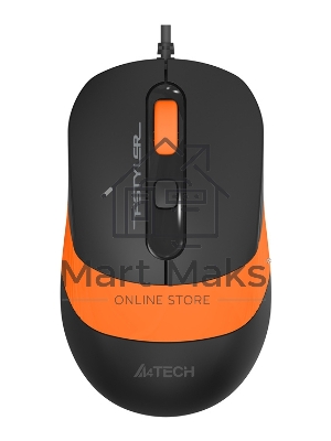 Мышь проводная A4Tech Fstyler FM10 черный/оранжевый, 1600 dpi, USB, кнопки - 4
