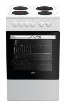 Плита электрическая Beko FFSS56000W белый, конфорок 4 шт, духовка 60 л, 50 см x 85 см x 60 см