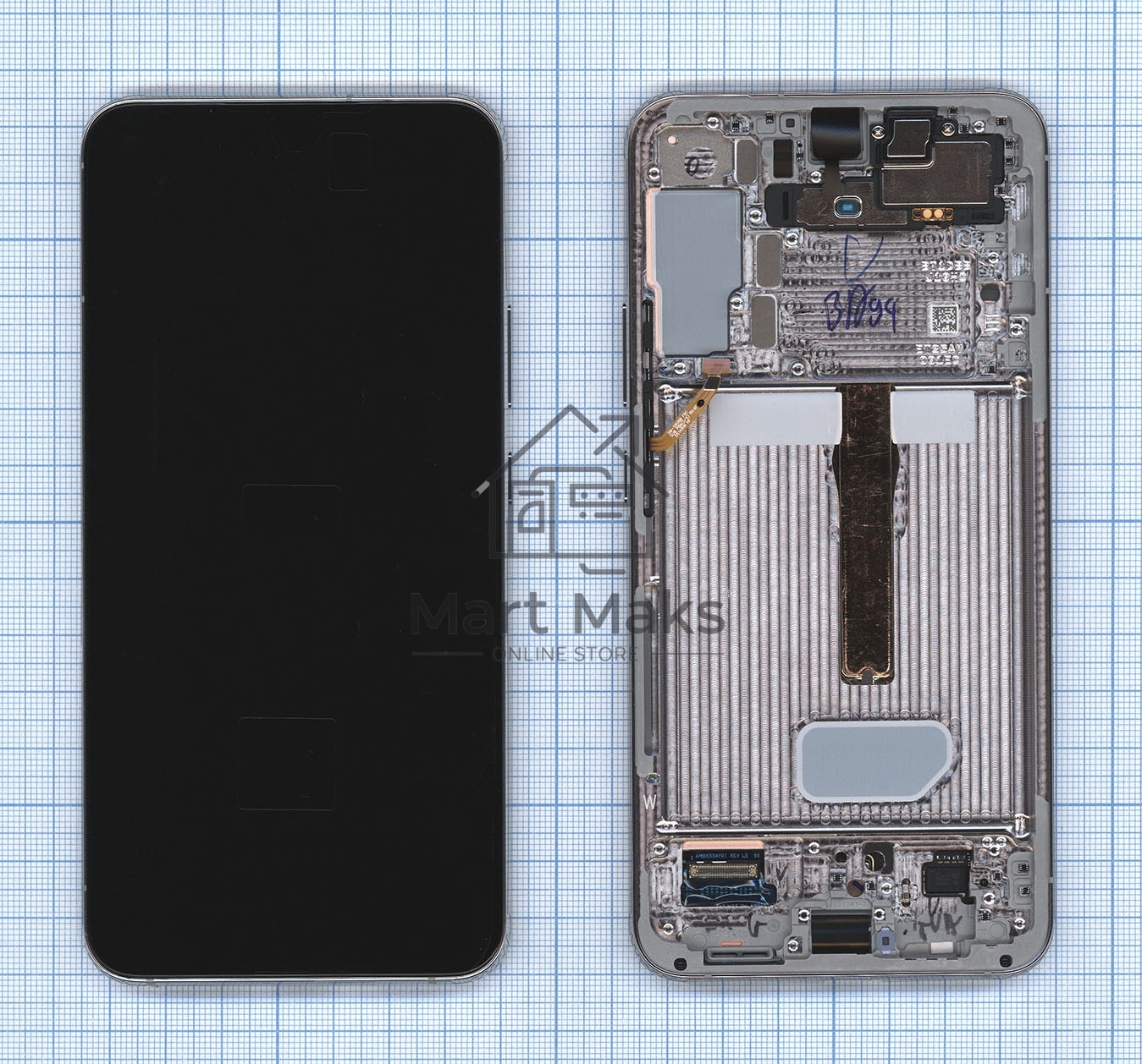 Дисплея для Samsung Galaxy S22 Plus SM-S906B в сборе с тачскрином ServicePack, голубой (GH82-27500B)
