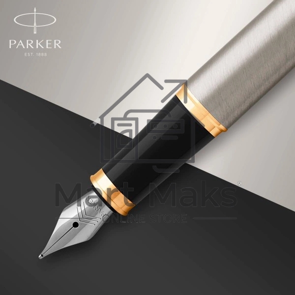 Ручка перьевая Parker IM Core F321 (CW1931649) Brushed Metal GT F сталь нержавеющая, подарочная коробка