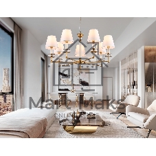 Люстра Ambrella light LH71023/7 BS/WH латунь/белый E14*7 max 40W D820*1130