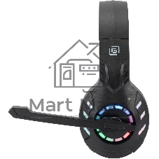 Гарнитура Oklick HS-L420G чёрный, беспроводная + проводная, Bluetooth, до 30 ч, подсветка