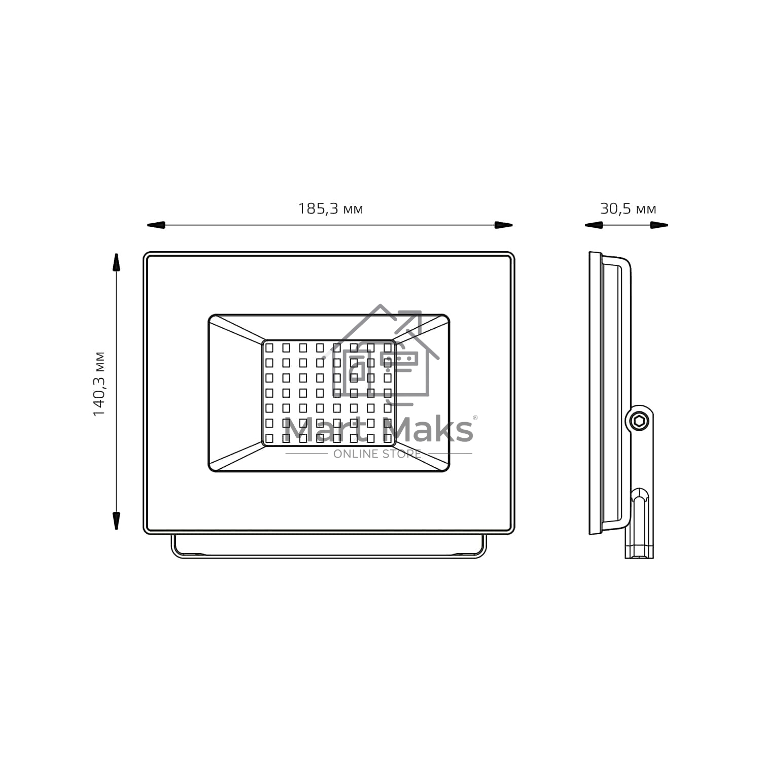 Прожектор Elementary 50W 4475lm 4000К 200-240V IP65 черный LED