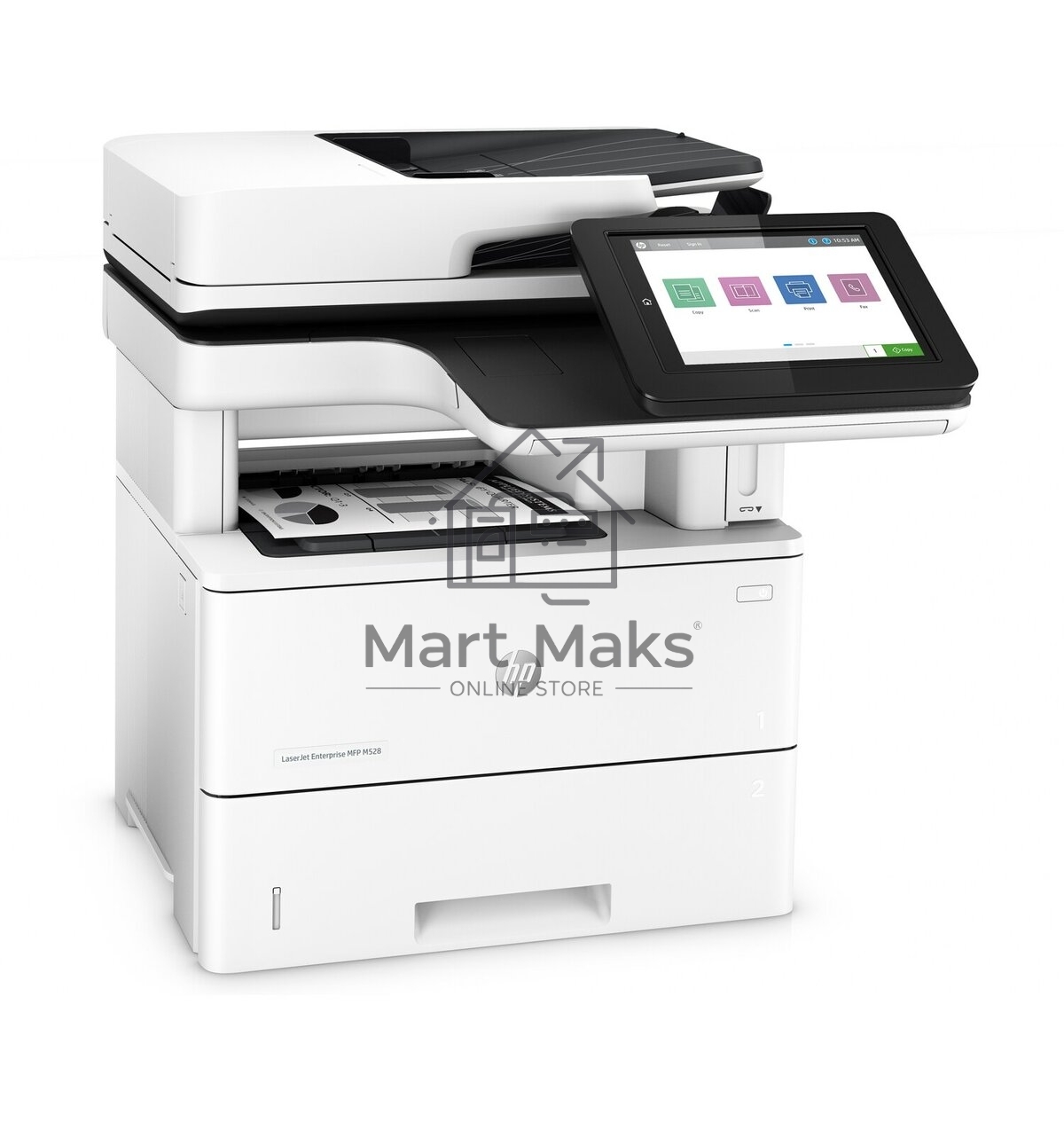 МФУ лазерный HP LaserJet Enterprise M528dn (1PV64A #B19), A4, ч/б, печ. до 43 стр/мин., скан. до 43 стр/мин. (ч/б) 38 стр/мин. (цвет), 1200 x 1200 dpi (печать) 600x600dpi (сканер), USB, RJ-45, Air Print, Mopria