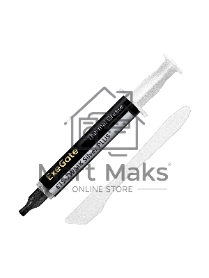 Термопаста ExeGate ETS-7WMK Silver PLUS (7,2 Вт/(м•К), 3г, шприц с лопаткой)