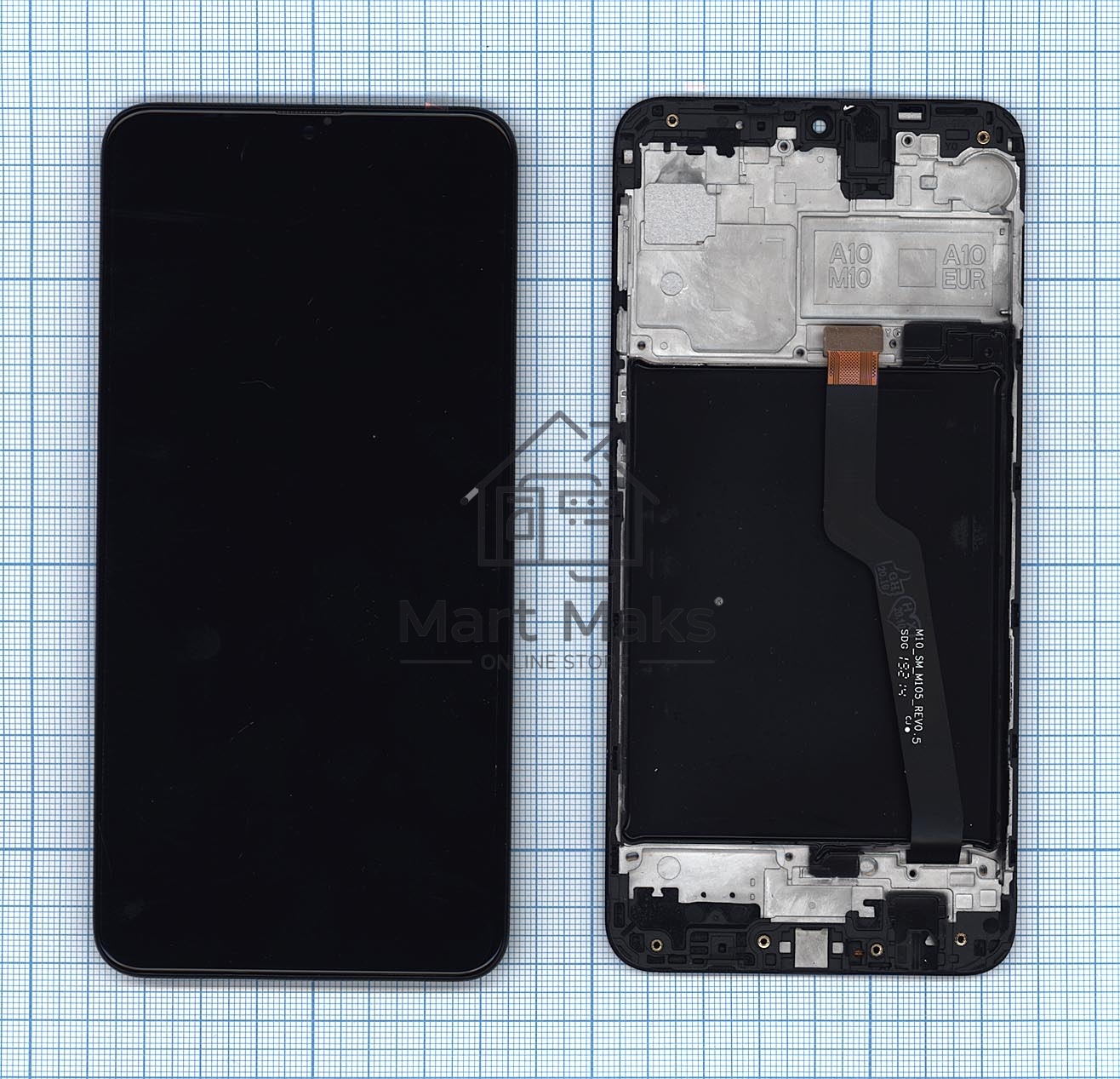Дисплей для Samsung Galaxy A10 SM-A105F в сборе с тачскрином и рамкой (TFT) черный
