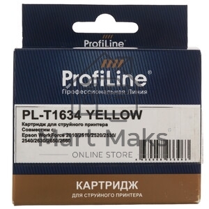 Картридж струйный ProfiLine PL-T1634 для принтеров Epson WorkForce 2010/2510/2520/2530/2540/2630/2650/2660 с чернилами Yellow