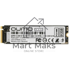 Накопитель SSD QUMO Novation, 512Gb, PCIe 3.0 x4, M.2 2280, NVMe, R/W 2500/1900