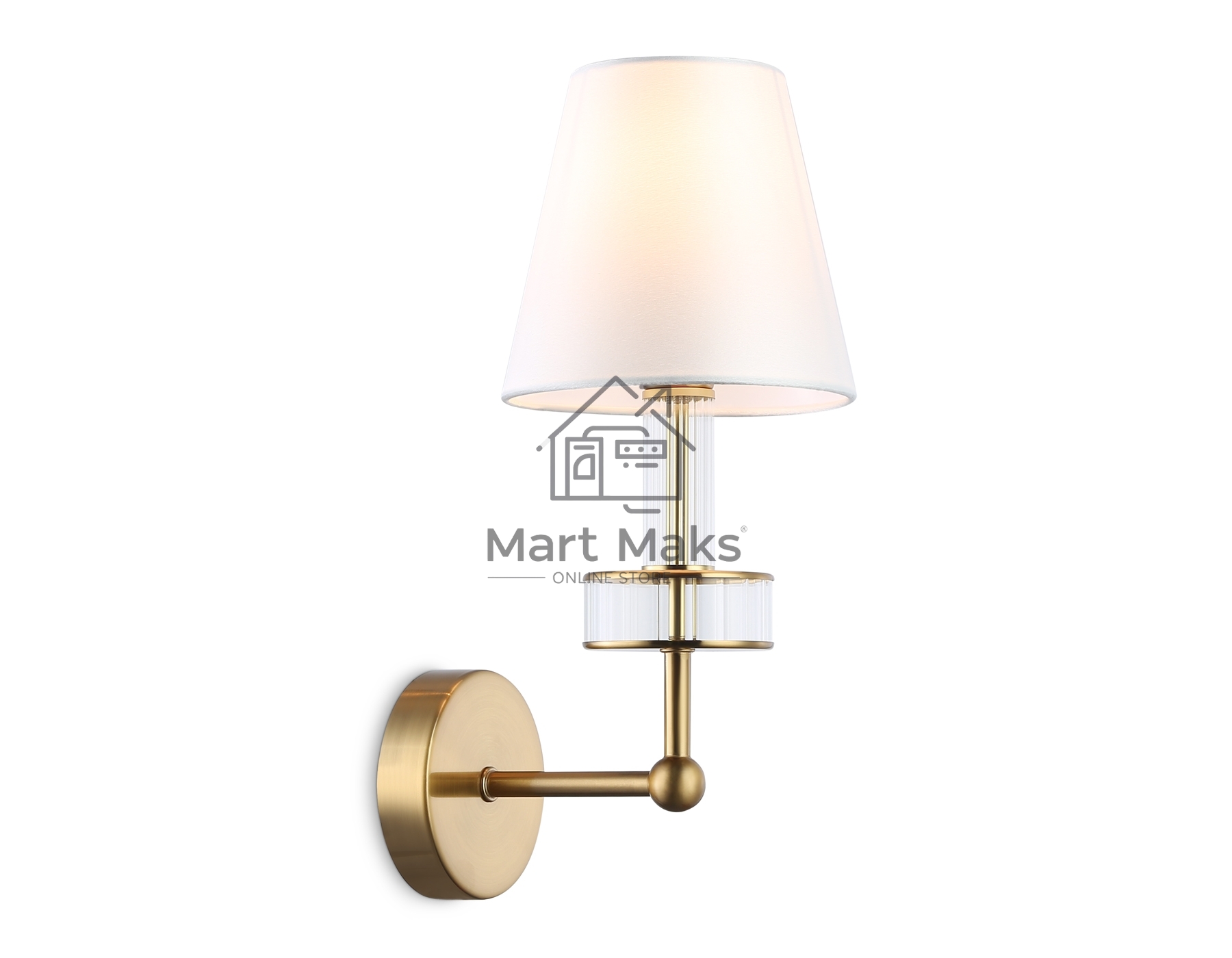 Настенный светильник Ambrella light LH71025 BS/WH латунь/белый E14 max 40W 210*150*355
