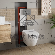 Комплект BAU 6 в 1: инсталляция BAU PRO для подвесного унитаза, унитаз подвесной безободковый торнадо обратного потока Bau Dream 52х36 Hurricane-5, сиденье быстросъемное микролифт, клавиша BAU Round Gun gray, серый металлик