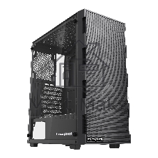 Корпус HSPD M550, Mesh Mid Tower, Black, TG, 0.45 SPCC, no fans ATX, mATX, mITX 160/340/200mm 2x2.5